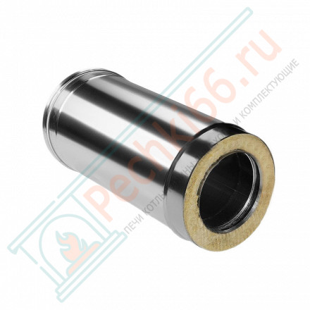 Сэндвич труба для дымохода L=500 (НЕРЖ-321/0,8-НЕРЖ-439/0,5) d-130/210 (Дымок-Lux)