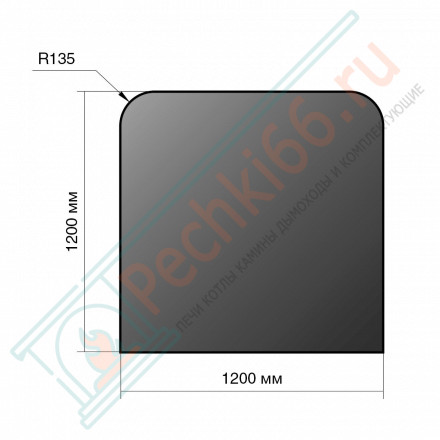 Притопочный лист 1200*1200*2 R135, чёрный, 2мм (Везувий)