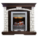 Электрический Каминокомплект Glasgow - Венге / Белый с очагом Brookline Black Электрический Каминокомплект Glasgow - Венге / Белый с очагом Brookline Black