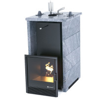 Печь для бани Сочи в трёхстороннем кожухе из талькохлорита (ИзиСтим)