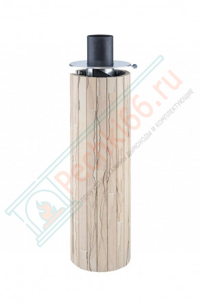 Дымоход с регистром Окаменевшее дерево наборный, d-115, L=1000 мм (Feringer)