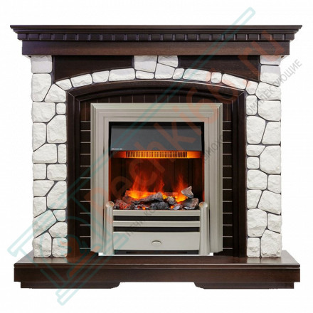 Электрический Каминокомплект Glasgow - Темный дуб / Белый с очагом Chesford