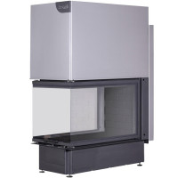 Топка Дельта 900 B три стекла принтинг черный шамот (Экокамин)