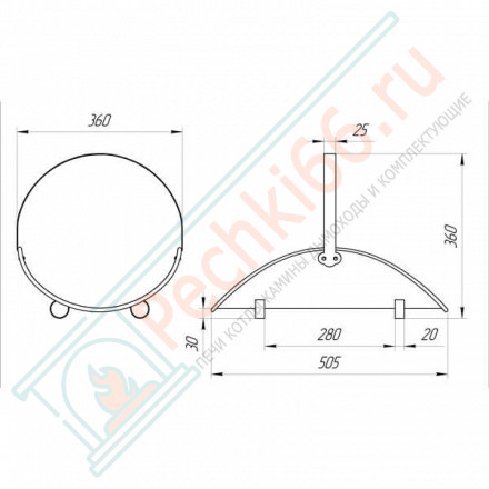 Дровница VKN101-R9005, черный (Вулкан)