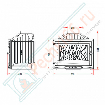 Чугунная топка Селеник 700 (INVICTA)