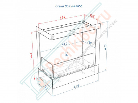 Биокамин 490 SL левый угол (LuxFire)