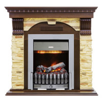 Электрокаминокомплект Dublin - Темный дуб / Сланец с очагом Danville Chrome FB2