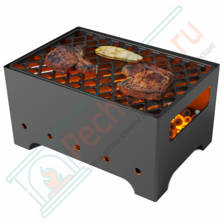 Мангал "Турист 1" на подставке, с чугунной решеткой "Стейк" (Везувий)