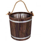 Запарник 16л. с нержавеющей вставкой, ДУБ в темном (Woodson)