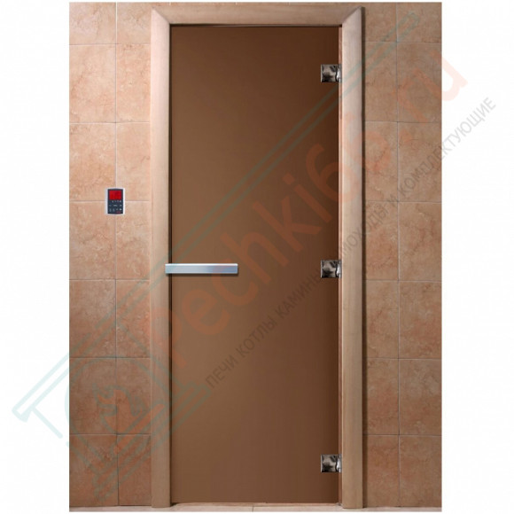 Дверь стеклянная для бани, бронза матовая 2000х900 (DoorWood) в Омске