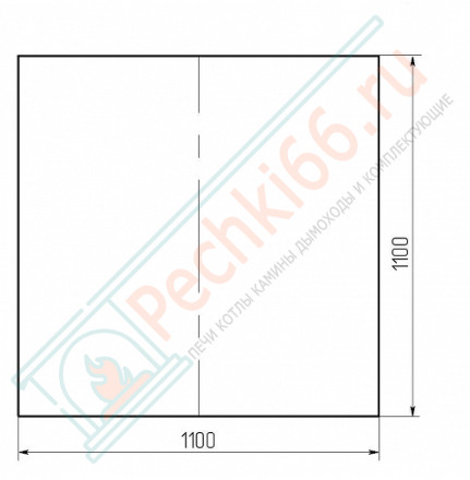 Стекло под печь камин SPK-5 сатин (белое) 1100х1100х6 мм