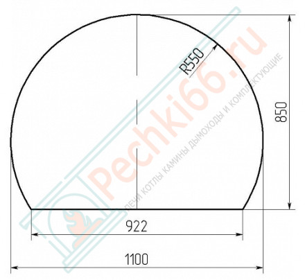 Стекло под печь BLACK (СП-4) 1100х850х8мм