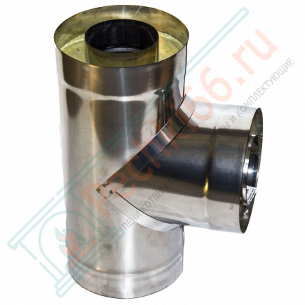 Сэндвич-тройник 90° (НЕРЖ-439/1,0-НЕРЖ-439/0,5) d-120/200 (УМК)