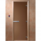 Дверь стеклянная для бани, бронза матовая 1800х800 (DoorWood)