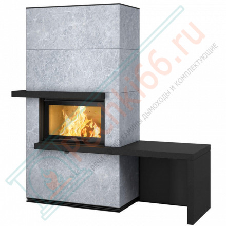 Печь-камин i31T талькомагнезит, скамья и полки черный гранит (Contura)