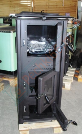 Отопительная печь OLIMPIA Stone, духовой шкаф, варочная панель, талькохлорит (MBS) до 240 м3