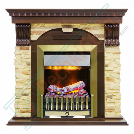 Электрокаминокомплект Dublin угловой - Темный дуб / Сланец с очагом Danville Chrome FB2