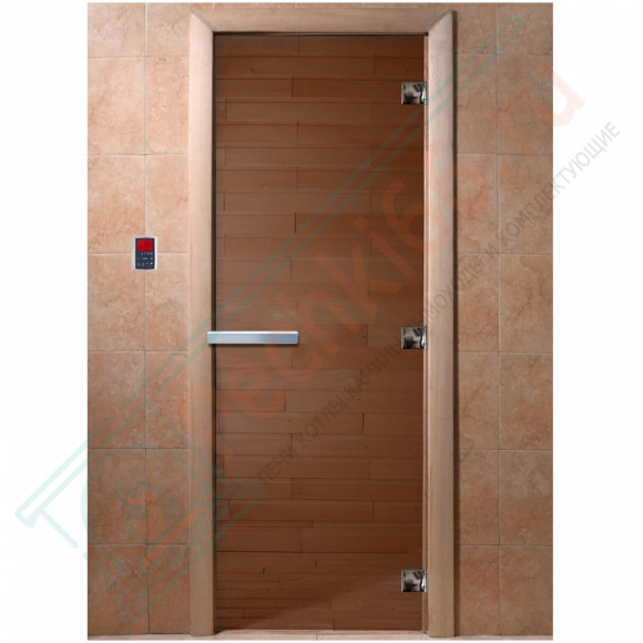 Дверь стеклянная для бани, бронза прозрачная, 1800х700 (DoorWood) в Омске