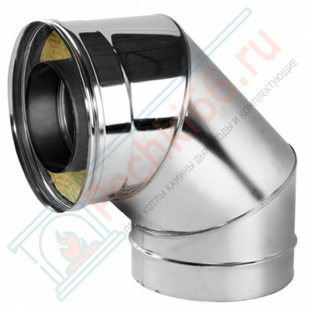 Отвод 90° V50R с изол (AISI-321/0,8-AISI-304/0,5) d-200/300 (Вулкан-Cerablanket)