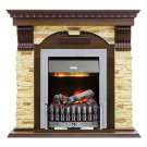 Электрокаминокомплект Dublin угловой - Темный дуб / Сланец с очагом Danville Antique Brass FB2
