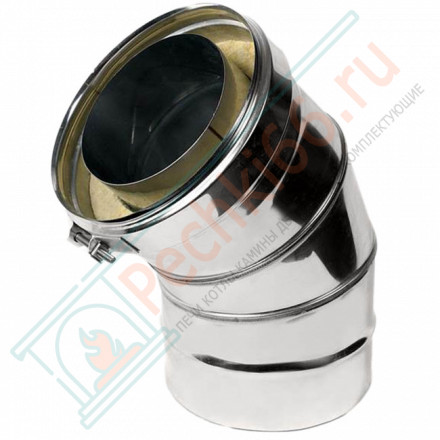 Сэндвич-отвод 45° (AISI-316L/0,5-AISI-304/0,5) d-130/180 (Craft-GS-25)