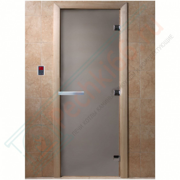Дверь стеклянная для бани, сатин матовый, 2000х800 (DoorWood) в Омске