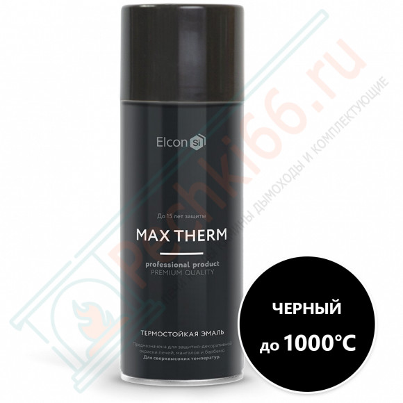 Термостойкая краска аэрозоль 0,52л, черная, +1000°С (Elcon) в Омске
