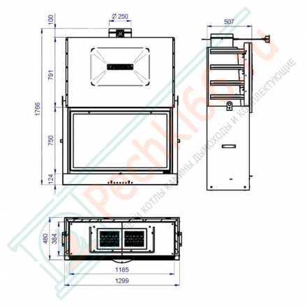Стальная топка MA 125/80 SL (Piazzetta) 13 кВт
