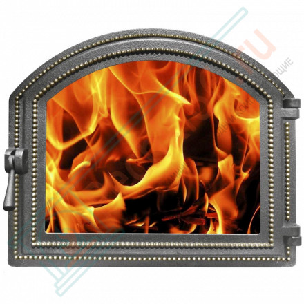 Дверца каминная чугунная 217, бронза (Везувий)