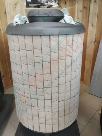 Банная печь Атмосфера XL, ламели "Окаменевшее дерево" наборные (ProMetall)