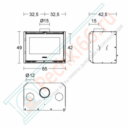 Стальная топка IL 65/49 (Piazzetta) 7,2 кВт