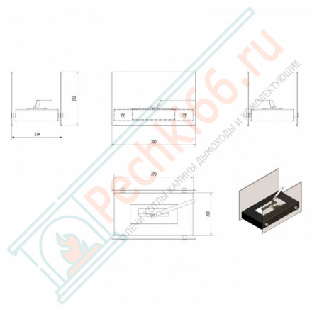 Биокамин Hotel mini, белый (Kratki)