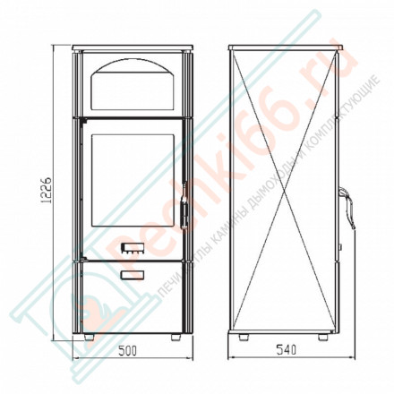 Чугунная печь-камин Laguna, красная (Plamen)