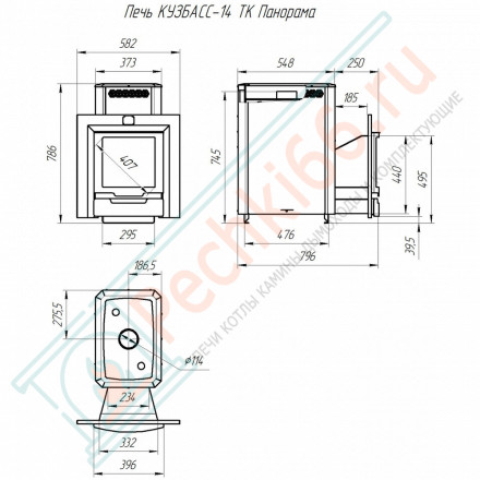 Печь для бани Кузбасс-14 ТК Панорама (2018) (Теплодар)