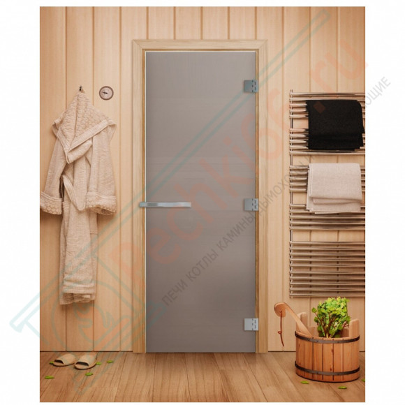 Дверь для бани и сауны Эталон, сатин, 200х80 см (по коробке) (DoorWood) в Омске