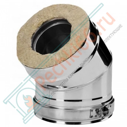 Отвод 45° V50R с изол (AISI-321/0,8-ОЦИНК-RAL/0,5) d-120/220 (Вулкан)