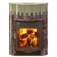 Портал для печи (Макси) серии 'Ламель' - Сильвия Оро + Россо Ливанте (Feringer)