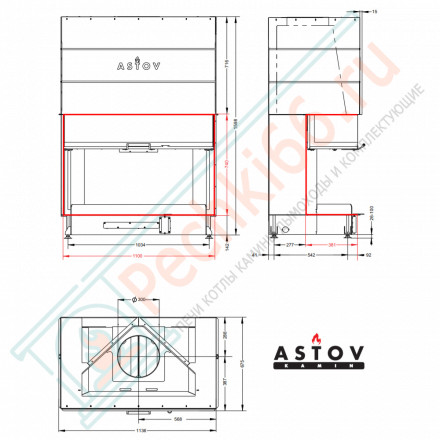 Каминная топка П3С 11074 (Астов)