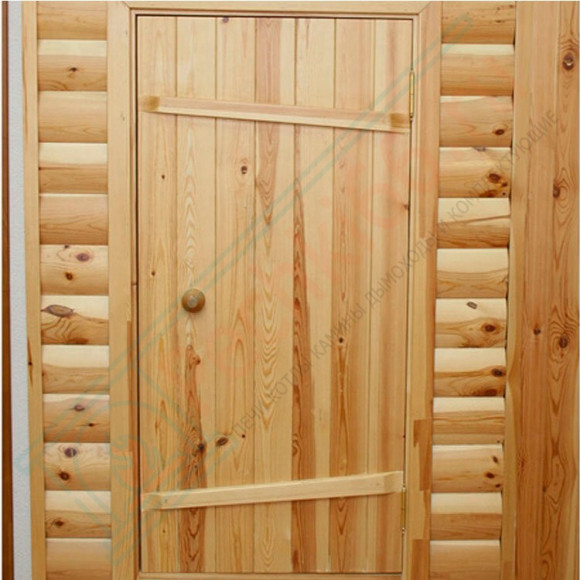 Входная деревянная дверь для бани 1900x800x40 сосна (Россия) в Омске
