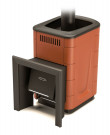 Печь для бани газодровяная Оранж Блю Carbon терракота (T.M.F) до 18 м3