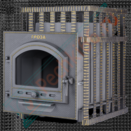 Чугунная печь для бани Гроза в сетке 24 (П) (ТехноЛит)