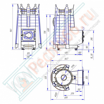 Банная печь Фредерика ПРОФИ (Добросталь)