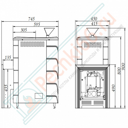 Печь для бани Таймыр 2017 Inox БСЭ ЗК терракота (T.M.F) до 18 м3