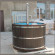Японская баня Фурако круглая с пластиковой вставкой с внутренней печкой 150х150х120 (НКЗ) в Омске