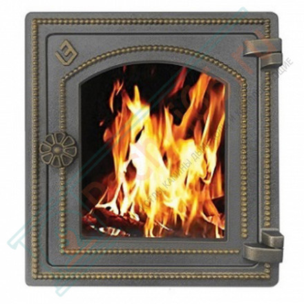 Дверца печная чугунная ДТ-4С, бронза (Везувий)