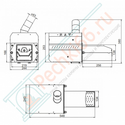 Пеллетная горелка Ray 25 с бункером 300 л (Zota)