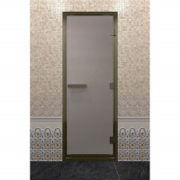 Дверь для хамама в бронзовом профиле, сатин 200x90 (DoorWood)