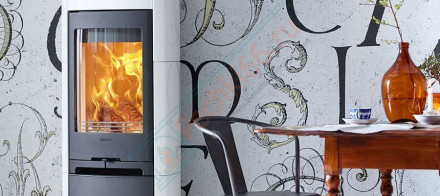 Печь-камин 790K Style, цвет белый с черной топкой и металлической дверцей (Contura)