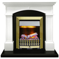 Каминокомплект Langford - Белый с черным с электрическим очагом Danville Antique Brass FB2