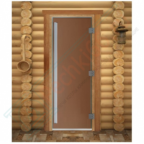 Дверь для бани и сауны Престиж бронза матовая, 200х70 по коробке (DoorWood) в Омске